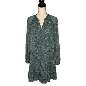 Joie Balloon Sleeve Arctic Animal Spot Green White Dress Women's Size Medium M